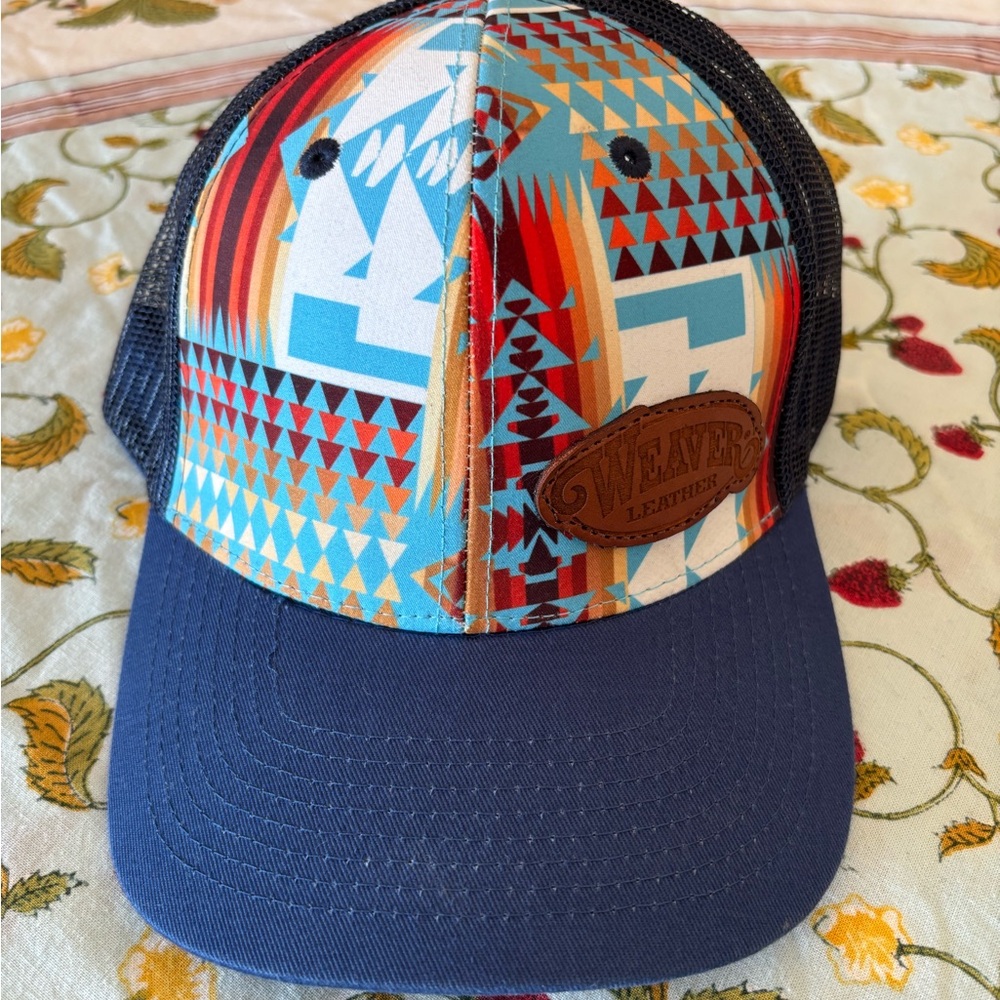 Weaver Leather Multicolor Geometric Pattern Hat